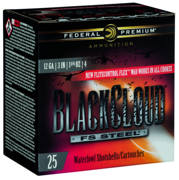 Federal PWBX1424 Premium Black Cloud FS 12 Gauge 3″ 1 1/4 oz 1450 fps 4 Shot 25rd Box