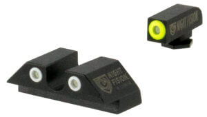 Night Fision GLK003003OGW Tritium Night Sights For Glock Black | Green Tritium Orange Ring Front Sight Green Tritium White Ring Rear Sight