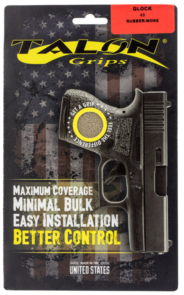 Talon Grips 100M Adhesive Grip  Compatible w/Glock 43  Moss Textured Rubber