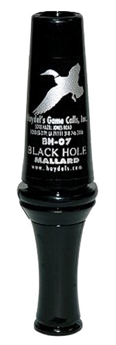 Haydel’s Game Calls BH07 Black Hole Open Call Double Reed Mallard Sounds Attracts Ducks Black Polycarbonate