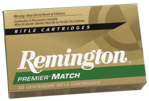 Remington Ammunition RM223R1 Premier Match 223 Rem 69 gr Sierra MatchKing Boat-Tail Hollow Point (BTHP) 20rd Box