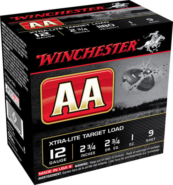 Winchester Ammo AAM129 AA Heavy Target 12 Gauge 2.75″ 1 1/8 oz 1200 fps 9 Shot 25rd Box