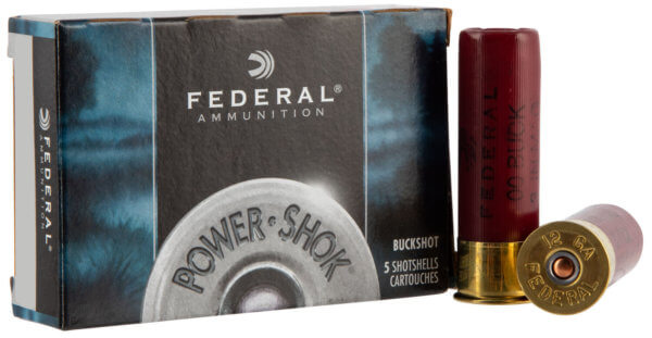 Federal F2072B Power-Shok Magnum 20 Gauge 3″ 18 Pellets 1 1/4 oz 2 Buck Shot 5rd Box