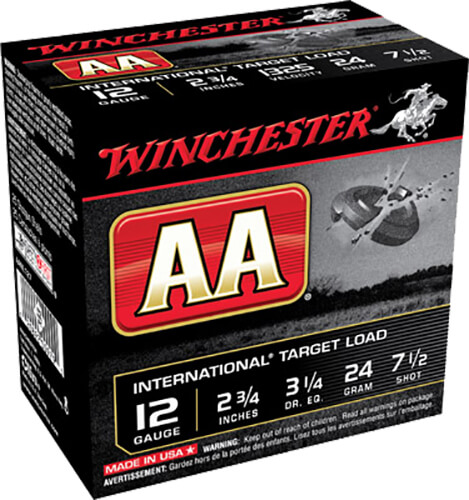 Winchester Ammo AANL127 AA International Target 12 Gauge 2.75″ 7/8 oz 1325 fps 7.5 Shot 25rd Box