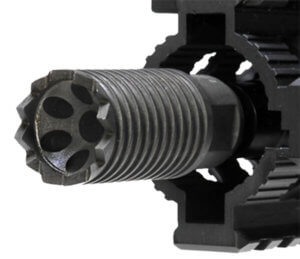 Troy Ind SBRACLM05BT00 Claymore Muzzle Brake Black Steel with 1/2-28 tpi Threads & 2.25″ OAL for 5.56x45mm NATO AR-Platform”