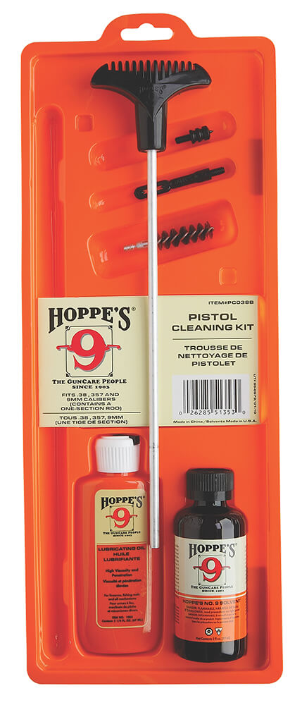 Hoppe’s PCO45B Pistol Cleaning Kit 44 / 45 Cal (Clam Pack)