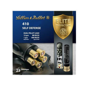 Sellier & Bellot SB410SDB Self Defense  410 Gauge 3 15 Pellets 11/16 oz 000 Buck Shot 25 Bx/ 20 Case”