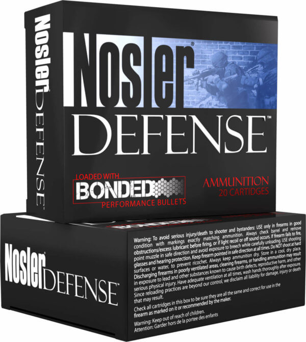 Nosler 39515 Defense Handgun 40 S&W 200 gr Bonded Performance Tipped 20rd Box