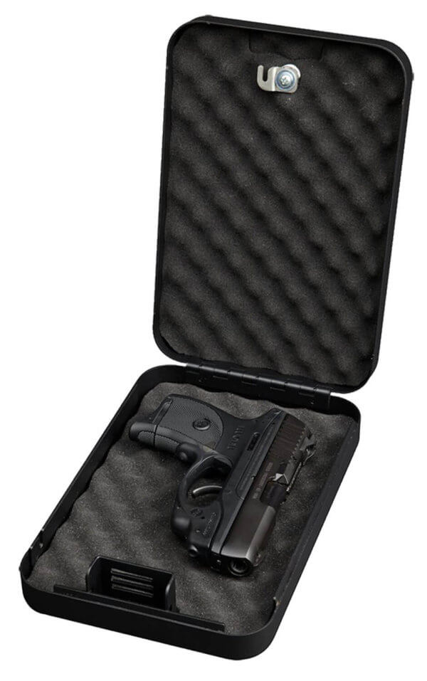 Bulldog BD1121 Personal Vault  Key Entry Black Powder Coat Steel Holds 1 Handgun 9.50 L x 6.50″ W x 2″ D”