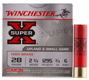 Winchester Ammo X285 Super X Heavy Game Load High Brass 28 Gauge 2.75″ 3/4 oz 1295 fps 5 Shot 25rd Box