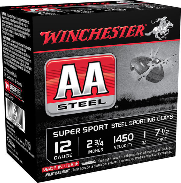 Winchester Ammo AASCL12S7 AA Super Sport Sporting Clay 12 Gauge 2.75″ 1 oz 1450 fps 7.5 Shot 25rd Box