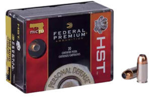 Federal P380HST1S Premium Personal Defense Micro 380 ACP 99 gr HST Jacketed Hollow Point 20rd Box