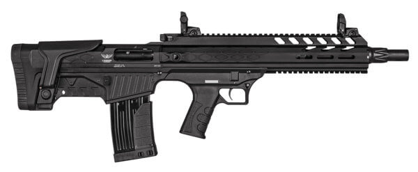 Landor Arms LDBPX9021218 BPX 902  12 Gauge 5+1/2+1 18.50″ Barrel  Steel Receiver w/Black Finish  Flip Up Front & Rear Sights  Fixed Bullpup Stock  Includes Two 5rd Magazines & One 2rd Magazine Optics Ready