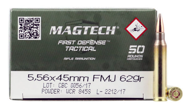 Magtech 556B Tactical/Training Target 5.56x45mm NATO 62 gr Full Metal Jacket (FMJ) 50rd Box