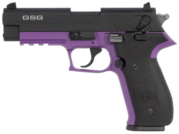 GSG GERG2210FFL FireFly 22 LR 10+1 4″ Black Serrated Slide Purple Zinc Alloy w/Accessory Rail Frame Black Polymer Grip
