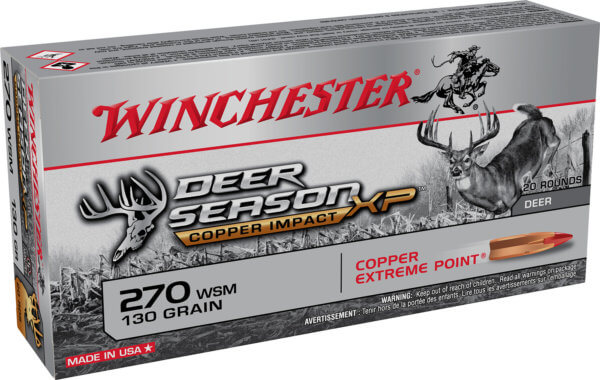 Winchester Ammo X270SDSLF Deer Season XP Copper Impact 270 WSM 130 gr Copper Extreme Point 20rd Box