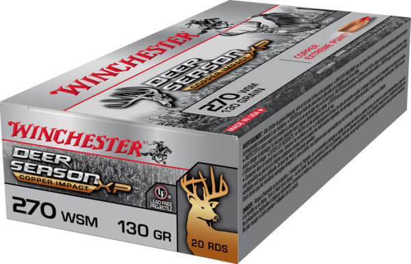 Winchester Ammo X270SDSLF Deer Season XP Copper Impact 270 WSM 130 gr Copper Extreme Point 20rd Box