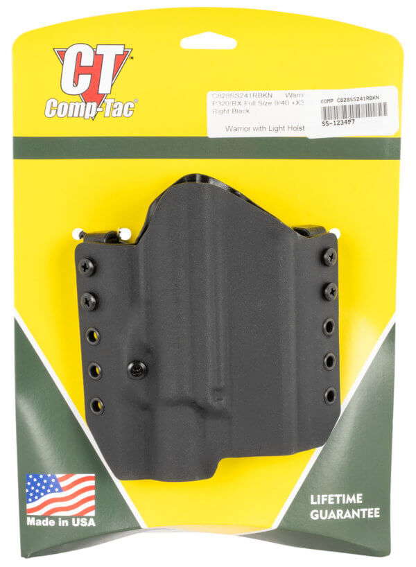 Comp-Tac C852GL297RBKN eV2 Max AIWB Black Kydex/Leather Belt Clip Fits Glock 26 Gen1-5 Right Hand