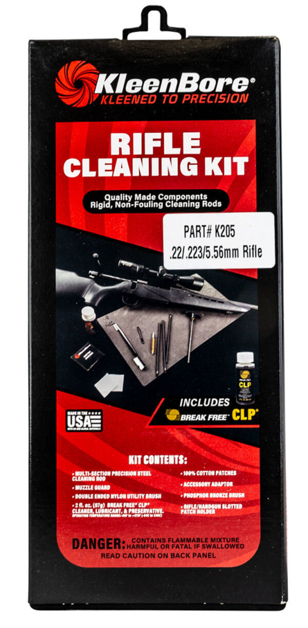 KleenBore K205 Rifle Classic Cleaning Kit .22/ .223/ 5.56mm Cal