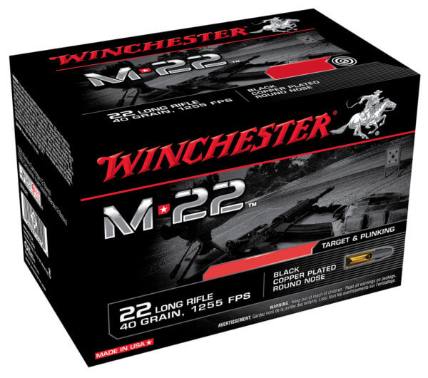 Winchester Ammo S22LRTPB M-22 22 LR 40 gr Black Copper Plated Round Nose 2000 Bx/2 Cs (Bulk)