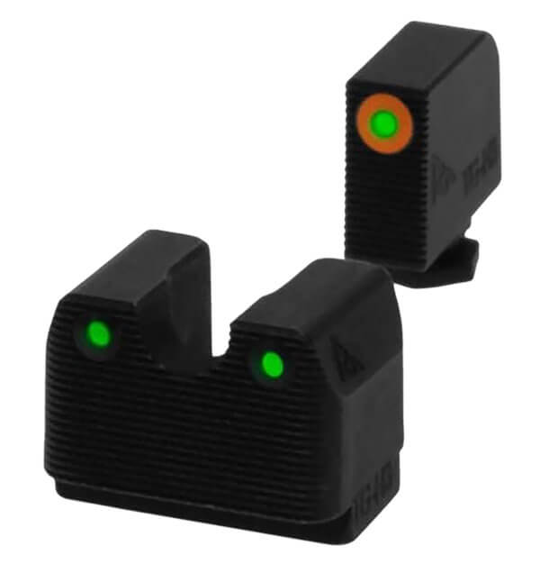 Rival Arms RA4A231G In-Line MOS Night Sights for G17/G19 Black | Green Tritium Orange Ring Front Sight Green Tritium White Ring Rear Sight