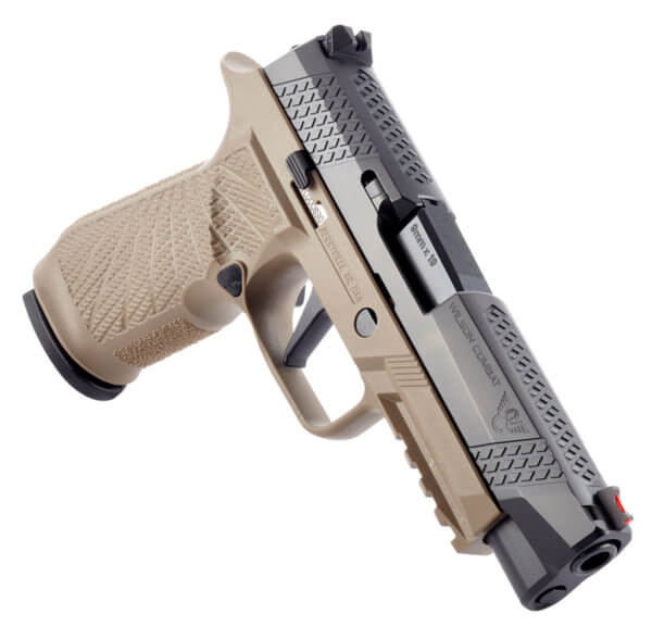 Wilson Combat SIGWCP320F9TATS P320  9mm Luger Caliber with 4.70 Barrel  17+1 Capacity  Tan Finish Picatinny Rail/Action Tuned Straight Trigger Frame  Serrated Black DLC Stainless Steel Slide & Polymer Grip”