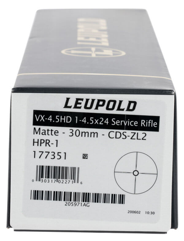 Leupold 177351 Competition VX-4.5HD Service Rifle Matte Black 1-4x24mm 30mm Tube Illuminated FireDot Bull-Ring Reticle
