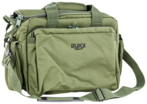 Rukx Gear ATICTRBG Tactical Range Bag Water Resistant Green 600D Polyester with Hidden Handgun Pocket Mag & Ammo Storage Non-Rust Zippers & Carry Handle 16″ x 7.50″ x 10.50″ Interior Dimensions