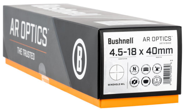 Bushnell AR741840E AR Optics Matte Black 4.5-18x 40mm 1″ Tube Windhold Reticle