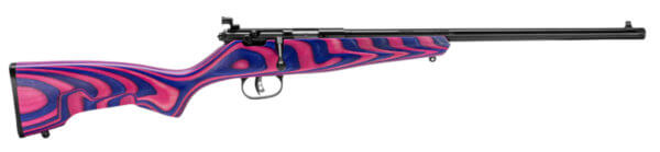Savage Arms 13797 Rascal  22 LR Caliber with 1rd Capacity  16.12 Barrel  Matte Blued Metal Finish & Boyd’s Minimalist Pink/Purple Hybrid Laminate Stock Right Hand (Youth)”