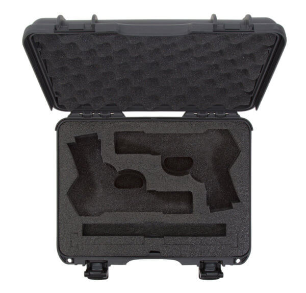 Nanuk 910-CLASG7 910 Classic 2 Up Pistol Case Graphite Polymer with Latches & Closed-Cell Foam Padding 13.20″ L x 9.20″ W x 4.10″ H Interior Dimensions