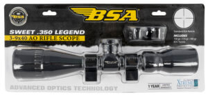 BSA 35039X40AOWRTB Sweet 350 Legend Black Matte 3-9x40mm AO 1″ Tube 30/30 Reticle Features Weaver Rings