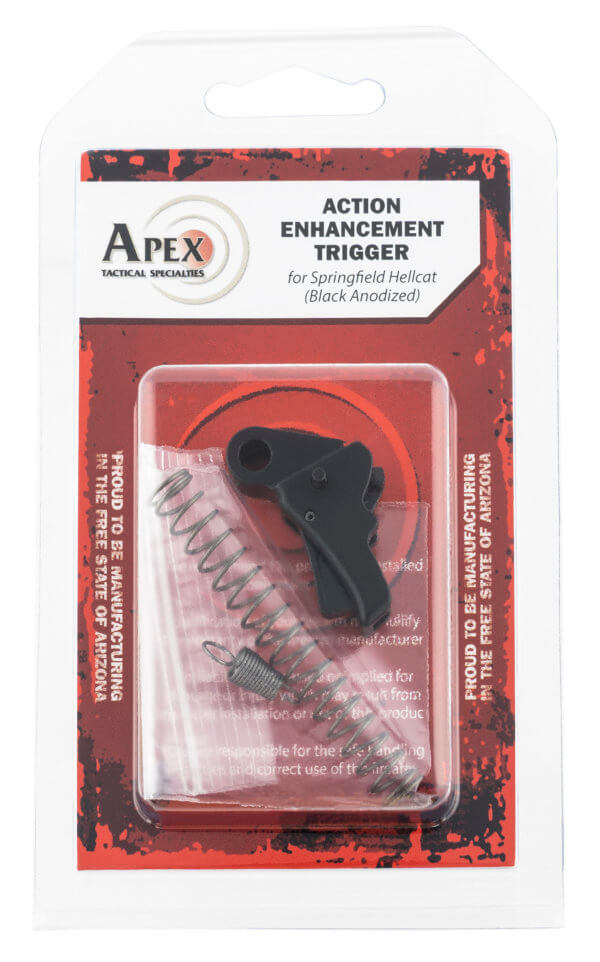 Apex Tactical 115112 Action Enhancement Curved Trigger with 5-5.50 lbs Draw Weight & Black Finish for Springfield Hellcat
