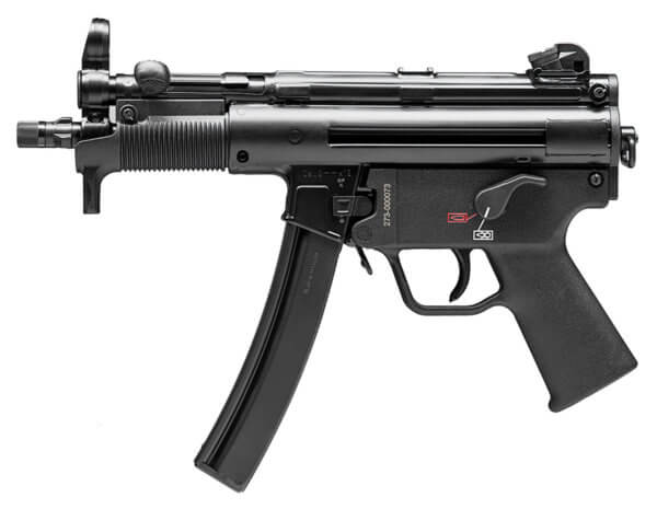HK 81000481 SP5K PDW 9mm Luger Caliber with 5.83″ Barrel 30+1 Capacity Black Metal Finish No Stock (Sling Mount) Black Polymer Grip Right Hand