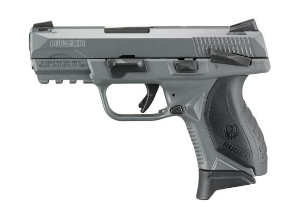 Ruger 8683 American Pistol Compact 9mm Luger 3.55″ 17+1 Gray Cerakote Gray Cerakote Stainless Steel Slide Black Wraparound Ergonomic Grip