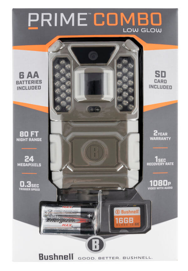 Bushnell by Primos 119932CB Prime Combo Brown LCD Display 24 MP Resolution Low Glow Flash 32GB Memory