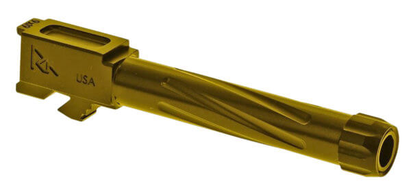 Rival Arms RA20G204E Precision V1 Drop-In Barrel 9mm Luger 4.02″ Gold PVD Finish 416R Stainless Steel Material with Threading for Glock 19 Gen5