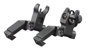 Aim Sports MT45FS AR Low Profile 45 Degree Flip-Up Sight Set Black Anodized 45 Degree Low Profile for AR-15