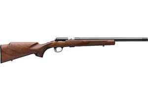 Browning 025251270 T-Bolt Target/Varmint 17 HMR 10+1 16.50″ Bull Barrel  Removeable Muzzle Brake  Blued Steel Receiver  Satin Black Walnut Stock With Monte Carlo Comb  Optics Ready  Scope NOT Included