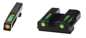 HiViz GLN525 LightWave H3 Green 3 Dot Green Tritium Front/Green Fiber Optic Rear/Black Frame Compatible w/ All Glock 9mm/40 S&W/357 Sig  Except 42/43/43X/48 Front Post/Rear Dovetail Mount