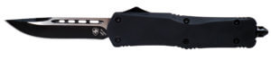 Templar Knife MBR131 Black Rubber Gen II Slim 3.50″ OTF Dagger Plain Black Oxide Stonewashed 440C SS Blade/5.05″ Black Rubber Coated Aluminum Features Glass Breaker Includes Pocket Clip/Sheath