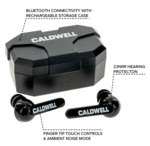 Caldwell 1102673 E-Max Shadows 23 dB Bluetooth Wireless Earbuds Black