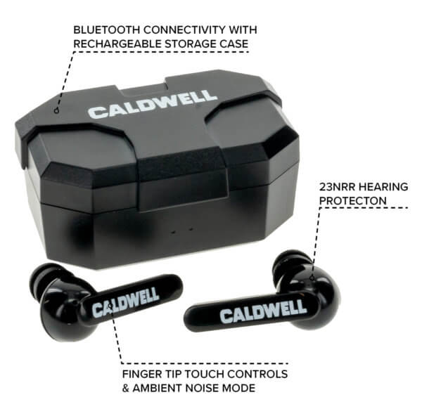 Caldwell 1102673 E-Max Shadows 23 dB Wireless Earbuds Black Adult