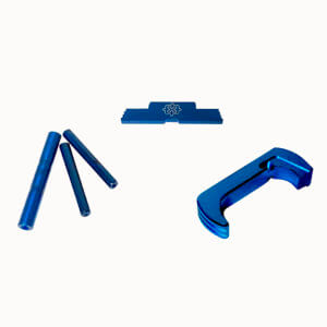 Cross Armory CRG5OKBL 3 Piece Kit Extended Compatible w/Glock 17/19/26/34 Gen5 Blue Anodized Steel/Aluminum