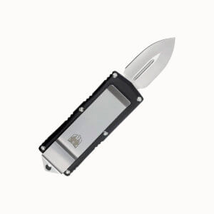 CobraTec Knives BLKOTFMC Money Clip 1.75″ OTF Plain D2 Steel Blade/Black Aluminum Handle Includes Pocket Clip