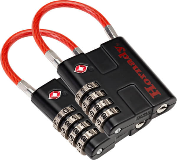 Hornady 96022 Rapid Safe TSA Lock Open With Combination Black/Red 2 Per Pkg