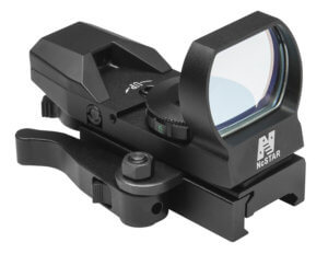 NcStar D4BQ Red Four Reticle Reflex-QR Mount Heads Up Black Anodized 24x34mm Red Multi Reticle