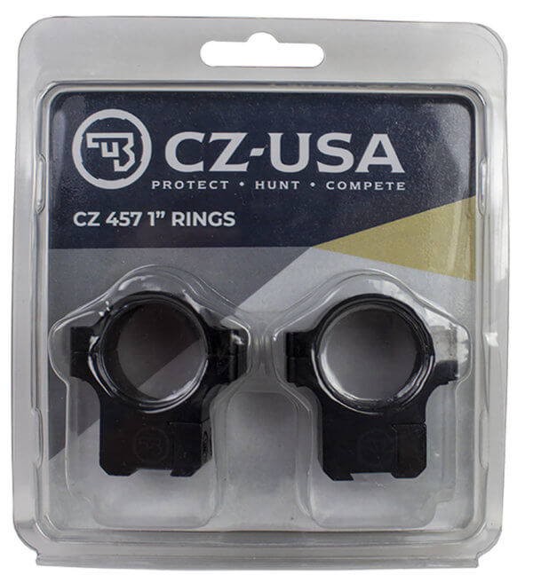 CZ-USA 40086 Scope Ring Set Matte Black Aluminum 1″ Tube Dovetail For CZ 455/457