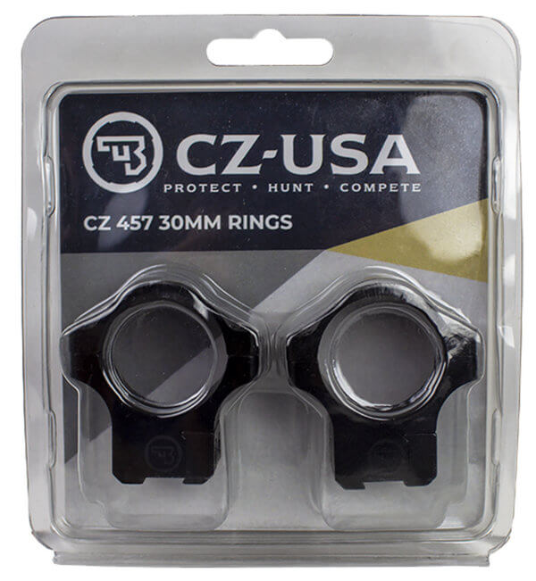 CZ-USA 40087 Scope Ring Set Matte Black Aluminum 30mm Tube Dovetail For CZ 455/457