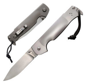 Cold Steel CS95FB Bushman Pocket 4.50″ Folding Clip Point Plain Stone Washed 4116 Stainless Steel Blade/Stone Washed 420 Stainless Steel Handle Includes Pocket Clip